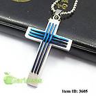   All Silver Pill Cross Chain Pendant Necklace Gift Item ID 3465 