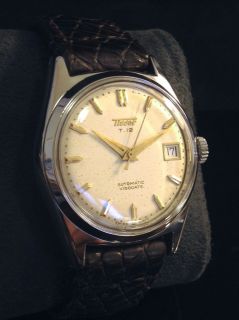 Vintage Tissot T.12, T12 Visodate Automatic Watch Aged, Golden Dial 