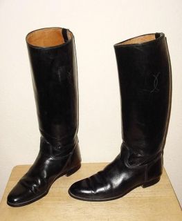 WOMENS FABULOUS TALL BLACK ALL LEATHER ENGLISH RIDING BOOTS  8.5 C