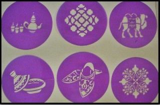 Moroccan style cookie cupcake cake decoration stencils set of 6