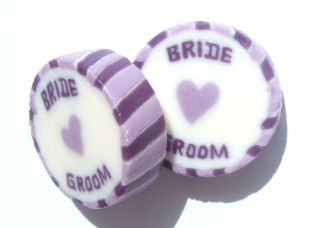 50 Wedding Favour Rock Sweets Purple Black Red Pink