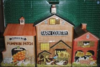   Fitz & Floyd Farm Country Animals Barn Canister Set   RARE & HTF ~ NEW