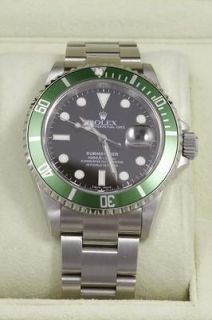 MENS ROLEX SUBMARINER 16610 LV SPECIAL ED AUTOMATIC WATCH   GREEN 