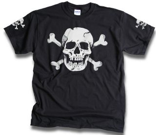 Skull Bones Mens Womens Pirate Biker t shirts Sm   3XL