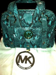 MICHAEL KORS FULTON PYTHON LEATHER SATCHEL brand new with tags