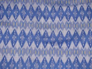 HAND WOVEN BLUE/GRAY/YELL​OW IKAT FABRIC TEXTILE BALI