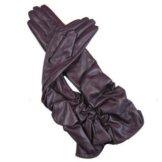 long purple leather gloves in Gloves & Mittens