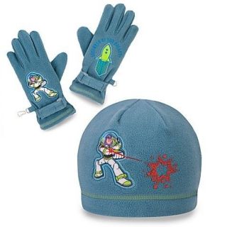  Fleece Buzz Lightyear Hat and Glove Set Boys WINTER NEW 