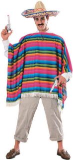 Mens Costume Mexican Poncho Serape Cinco de Mayo OS
