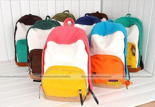 New Women Men Fashion Canvas School Book Campus Bag Backpack 9 Colors 