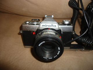 Minolta XG 1 35mm SLR Film Camera 50mm lens with flasher