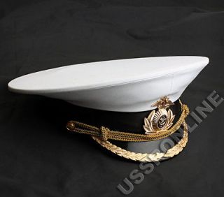 Russian Soviet Military Navy Captain Uniform Peaked Hat Visor Cap 