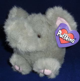 1997 Puffkins Elly Elephant 6620 With Heart Hang Tag