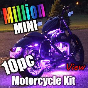10pc MILLION COLOR MINI SMD LED MOTORCYCLE LIGHT KIT