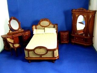 Dollhouse Miniature victorian style vintage antique bedroom furniture 