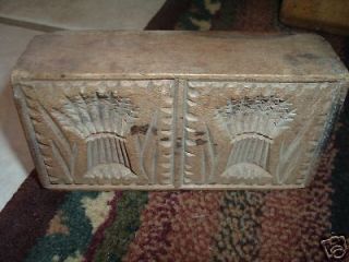 RARE OLD BUTTER MOLD STAMP PRESS PRINT WHEAT