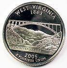 2005 S West Virginia Silver Proof Statehood Quarter Coin