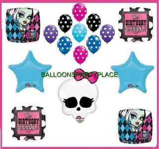 MONSTER HIGH BIRTHDAY GIRL PARTY supplies BLACK balloons pink blue 