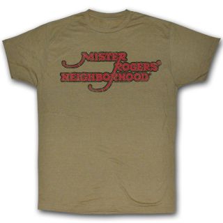 Mr. Mister Rogers T shirt Neighborhood Adult Brown Heather Tee Shirt