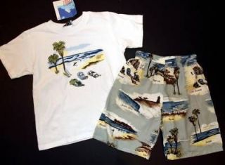 NEW Boys Boutique Shorts Shirt Set Outfit SPUDZ Size 6 Beach Vacation 