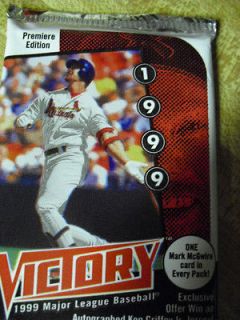 1999 MLB VICTORY   12 CARD PACK   MARK MCGUIRE CARD IN EVERY PACK 