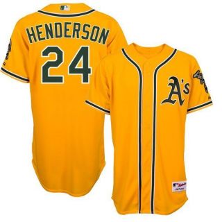 Rickey Henderson Oakland Athletics Authentic Alternate Gold Jersey SZ 