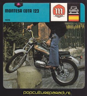 1978 MONTESA COTA 123 Motorcycle Trials Bike Spain CARD