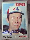 1970 TOPPS #164 MONTREAL EXPOS TY CLINE AUTOGRAPH