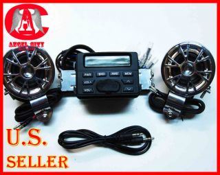 Motorcycle Audio System Handlebar FM Radio MP3 Stereo Speakers
