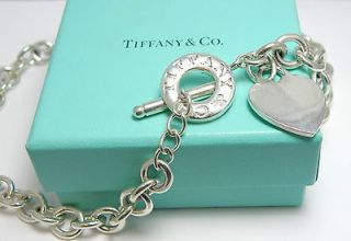 AUTHENTIC TIFFANY & Co. SILVER TOGGLE HEART NECKLACE