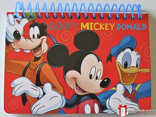 Disney Mickey Mouse Donald Goofy Red Spiral Autograph Book   New Mv4