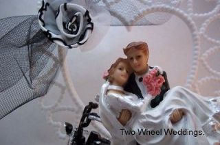 Romantic Damask Motorcycle Wedding Cake Topper Biker Wedding