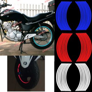 Red 18 Motorcycle Scooter Wheel Rim Stripe Reflective Decal Sticker 