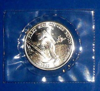 Neil Armstrong First Men On The Moon $5 Commemorative Coin Apollo 11 