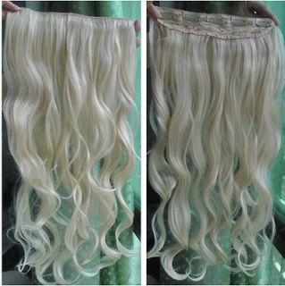 Long Wavy/Curly 5 Clip Onepiece Clip in Hair Extensions Synthetic 