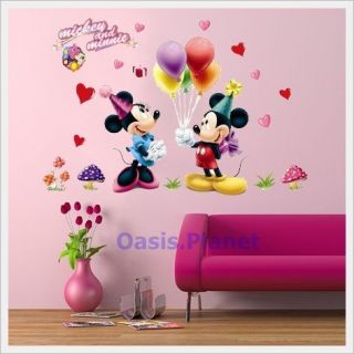 Mickey Mouse Minnie Balloon Birthday Wall Stickers art Mural Children 