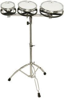 TC138  MUSICAL INSTRUMENT SET OF 3 ROTOTOMS WITH FOLDING TRIPOD STAND
