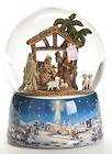 Elegant Musical Nativity Scene Water Globe Plays Little Town Of 