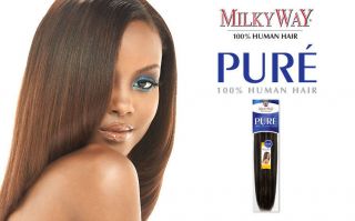 Milky Way PURE Human Hair Yaki Weave Yaky Extension Tangle Free 8 10 