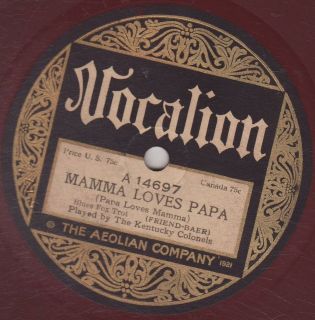 Kentucky Colonels   VOCALION 14697   Mamma Loves Papa & Song for Sale