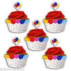 12 Childrens Birthday Party BALLOONS Cupcake Wrappers Wraps 