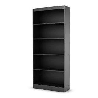 South Shore Axess Collection 5 Shelf Bookcase Black Wood Furniture New