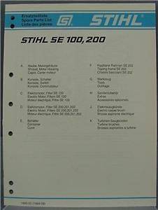 Stihl SE 100 and 200 Vacuum Spare Parts Manual