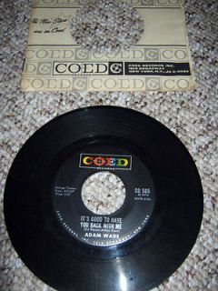 Vintage 45 RPM Record   Adam Wade   Its Good To Have You Back With Me 