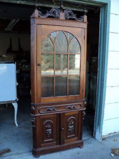Antique Victorian Walnut Corner Cabinet Wonderfull carvings