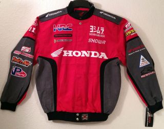 Honda Racing Jacket Officially Licensed Red Twill Adult Brand New