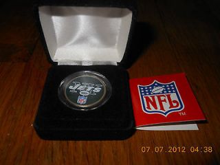 NFL Football Colorized Coin NY JETS Statehood Quarter Merrick Mint COA 