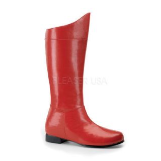 New Size 8 9 Superman style Super hero Red Faux Leather costume boots