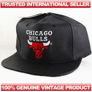  Bulls Leather Logo 7 Vintage Snapback Hat Cap Logo 7 Starter NBA NHL