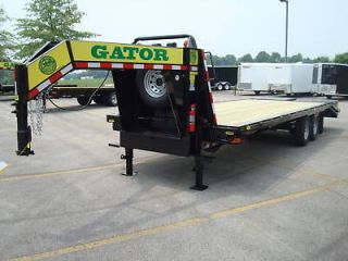 NEW GATOR MADE GOOSENECK TRAILER WITH WIDE RAMPS, LED LIGHTS, WEST 
